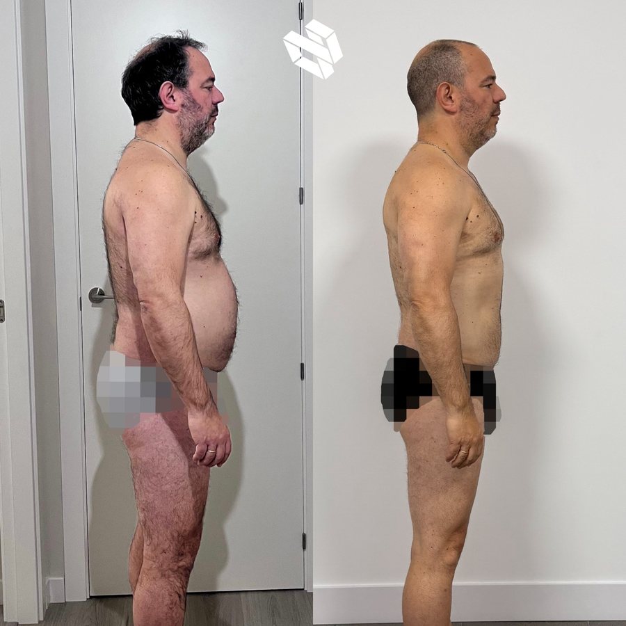 Transformación de Adolfo — pérdida de grasa